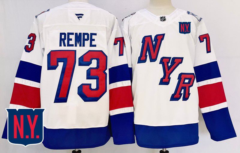 Men New York Rangers 73 Rempe White Fanatics 2025 NHL Jersey style 1